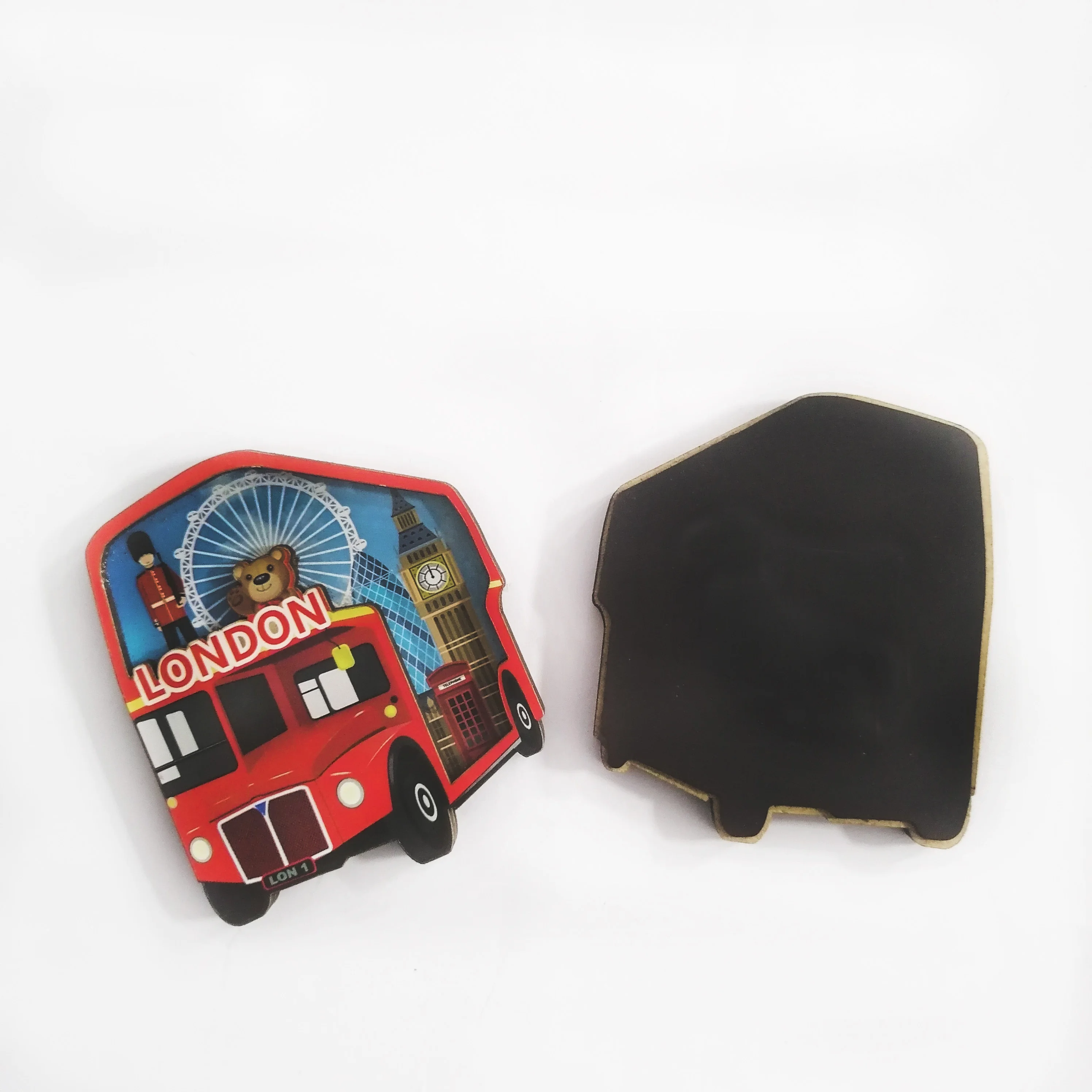 XS Ltd. Custom England London UK City Souvenir Medium 3D Wood Fridge Magnet Magnetic Sticker Foil  Material for Tourist Gifts