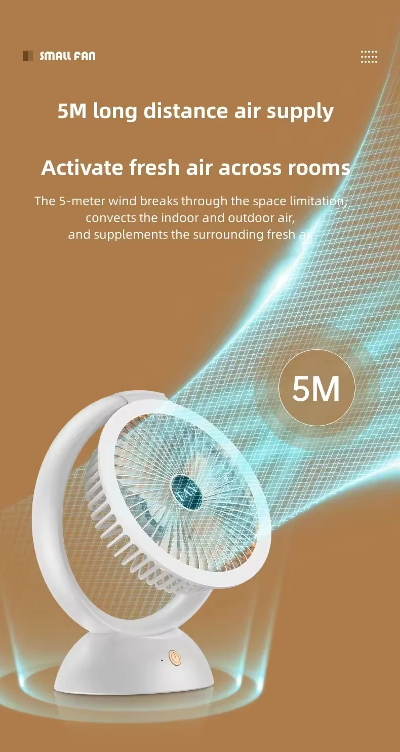 Hot Selling Portable Handheld Rechargeable Electric Standing Table Fan With Led Light