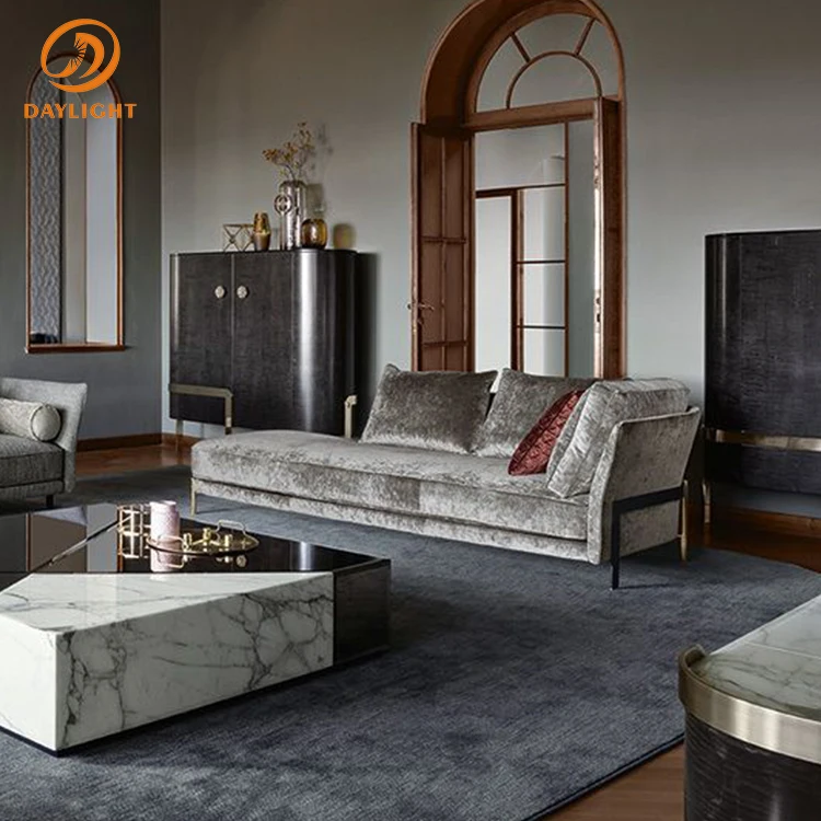 high quality modern luxury lounge suite mecco leather single grey sofas beds set living room furniture