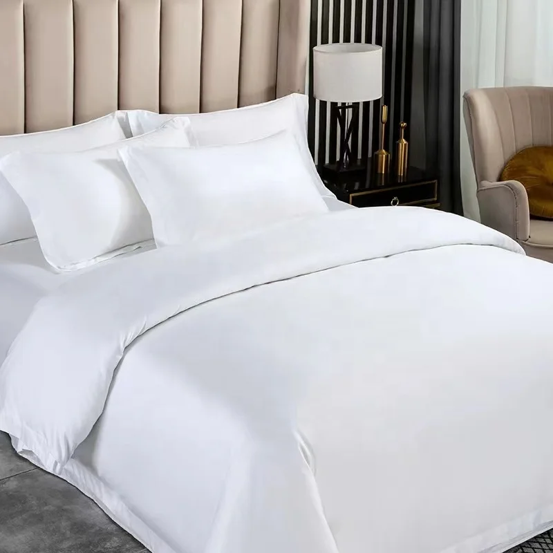 Wholesale Hotel Linen  white Duvet Cover Fitted Bed Sheet Set 100% Cotton Bedding Set High Quality Home Hotel pillow cover case