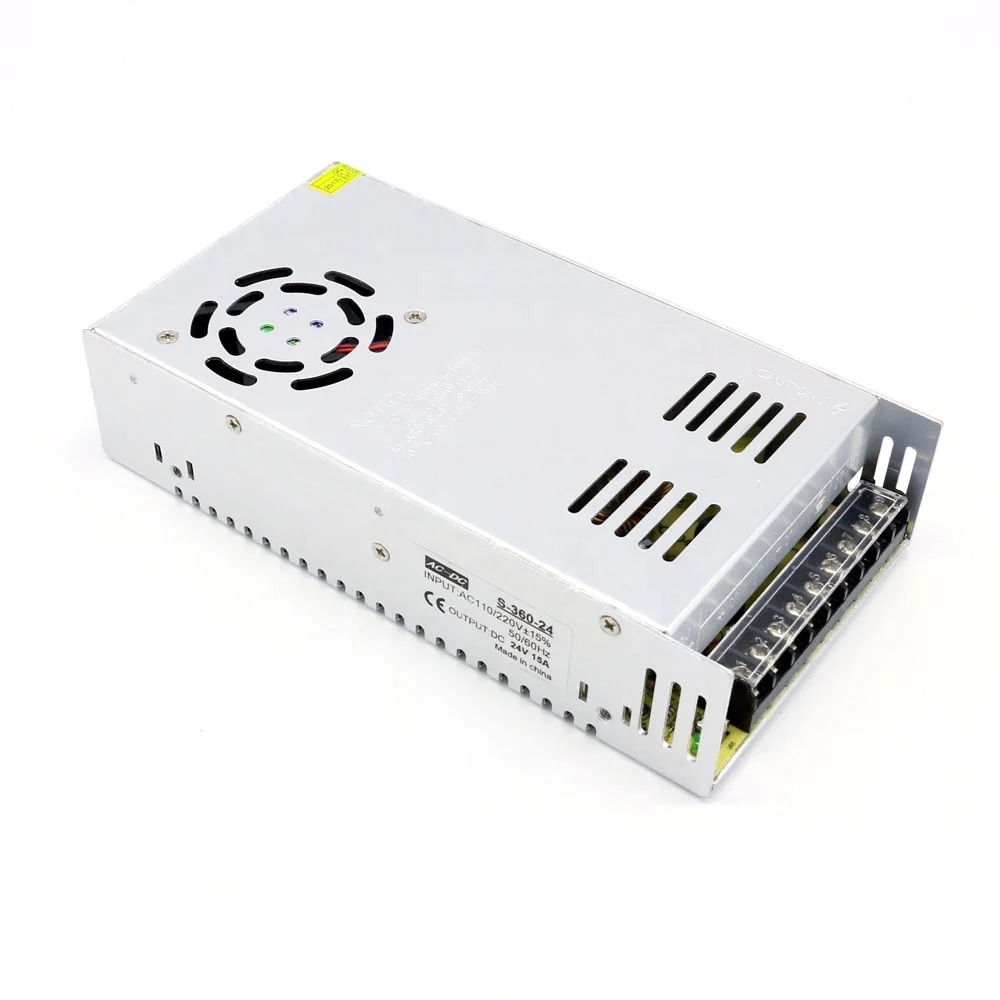 360W 24V Switching Power Supply AC 110 220V by Switch 24v 15amp SMPS LED Driver CCTV