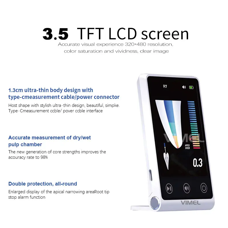 New R7 Dental Apex Locator  with LCD Screen Mini Size 3.5 TFT Intelligence Accuracy Endodontic Measure Instrument