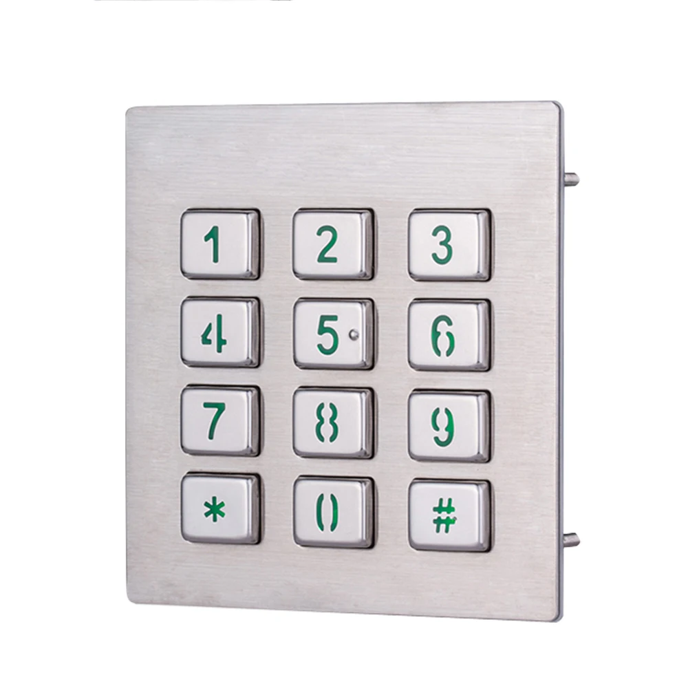 Подсветка промышленного общественного телефона Металлическая цифровая клавиатура с матричным интерфейсом для киоска