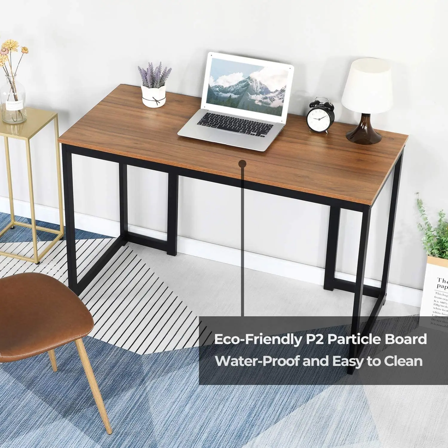 Writing Study Gaming Desk Modern Simple Style Laptop Table for Home Office Workstation, Walnut,computer