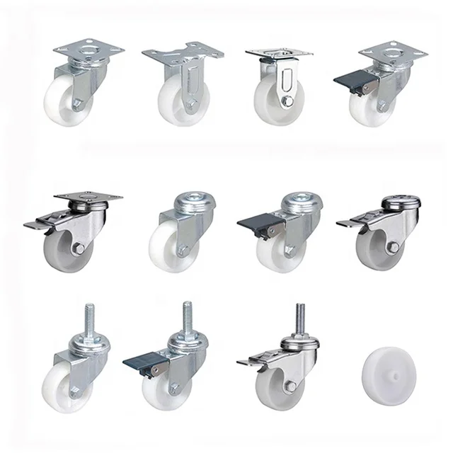 Series 33 nylon/pp 2 to 5 inch indoor small swivel&fixed dual brake stainless steel caster wheel