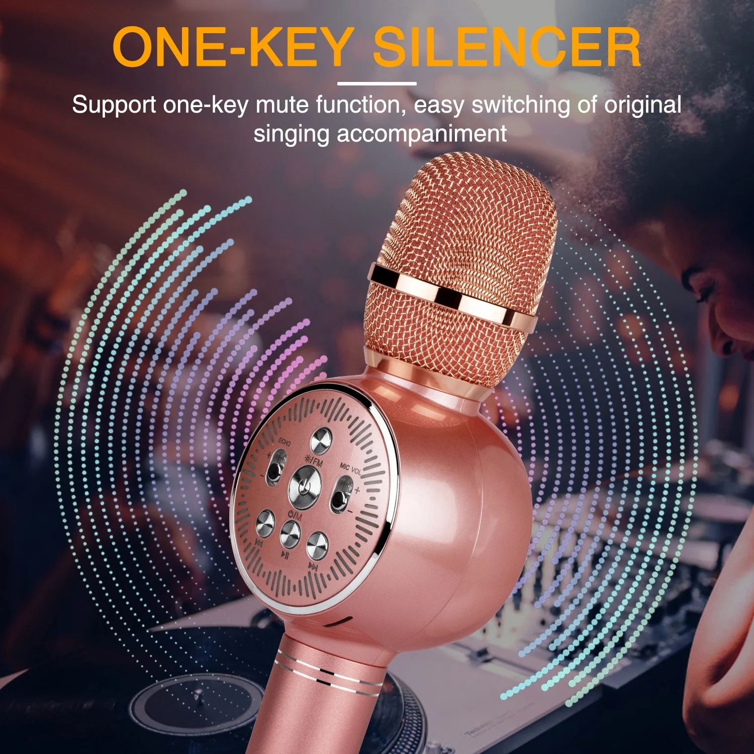 
Premium Wireless Microphone Hifi Surround Sound Quality Twice At One Go Strong Bass Vocal 