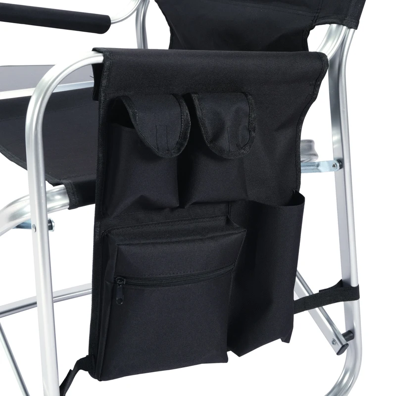 Wholesale custom folding director chair foldable portable camping chair fishing chair with table and magazine bag