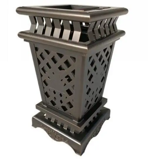 Public places  Cast Aluminum Trash Bin Dustbin Garbage Rubbish Bin for  Patio Using