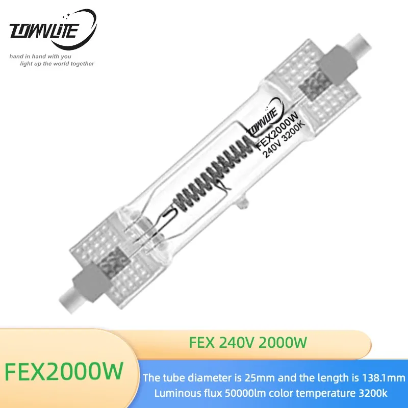 Double ended Halogen lamp FEX 240V 2000W Yellow Light Photography light large red head film and television light bulb