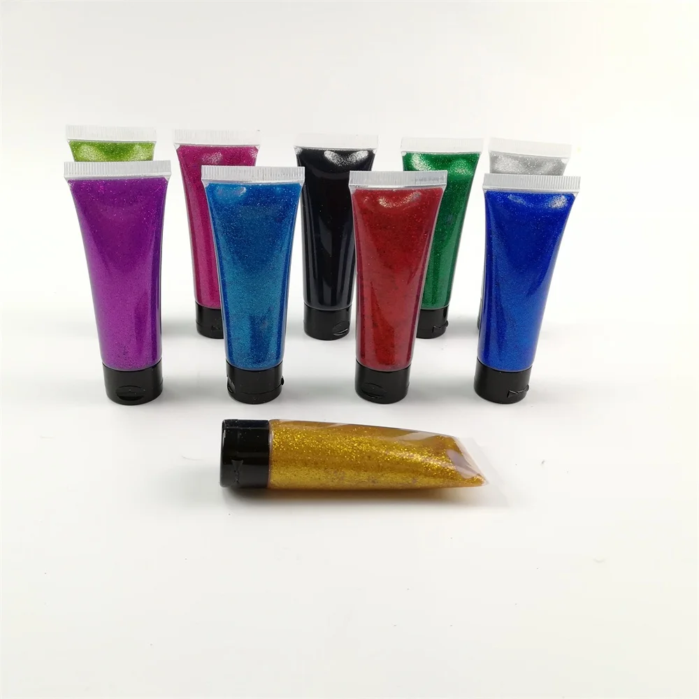 Christmas Party Face DIY non toxic glow face paint Glitter tattoo kit with stencil