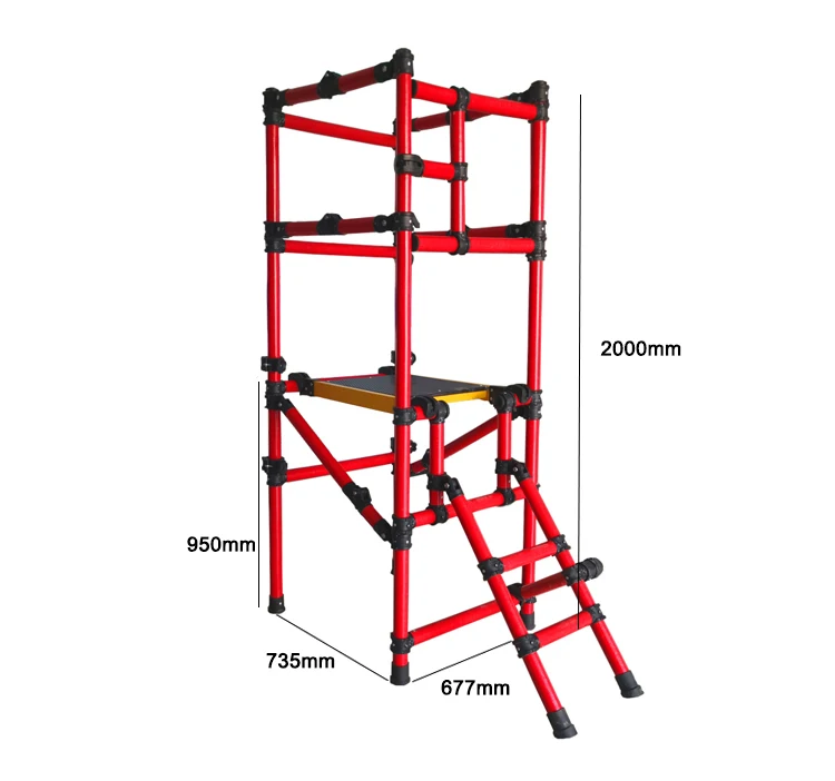 Insulated  Platform Scaffold Fiberglass Scaffold Plank with Wheels Corrosion Resistant Folding Safety Fiberglass Scaffolding