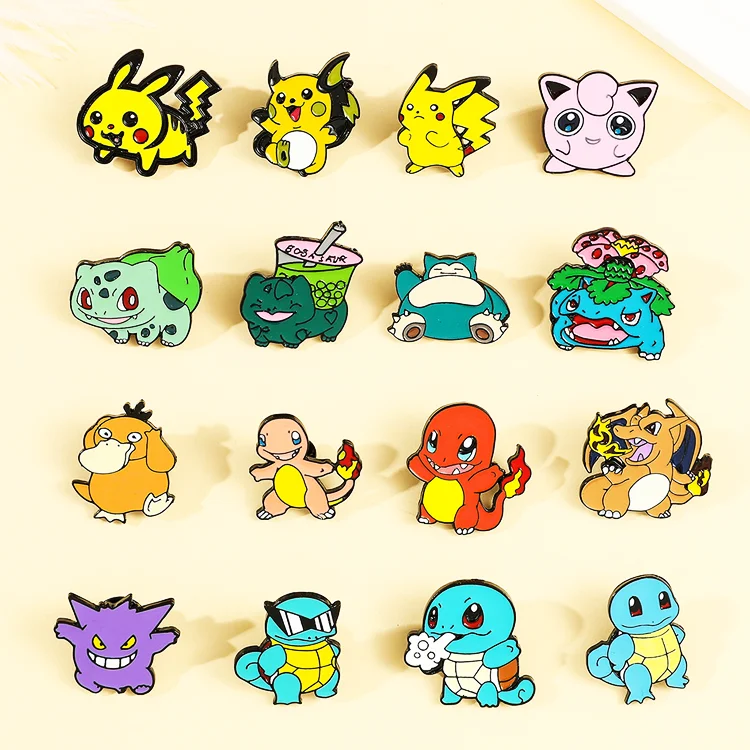 Manufacturer make popular anime design lapel pins no minimum cheap bulk stocked soft enamel pin