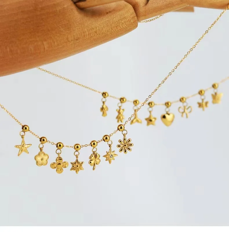 Pvd Charms Custom Diy Charm Necklace Stainless Steel for Women