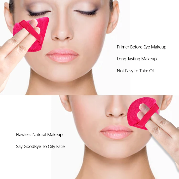 Custom Logo Beauty Tool Cotton Makeup Setting Powder Puffs Velvet Cosmetic Puff Face Soft Velour Triangle Powder Puffs