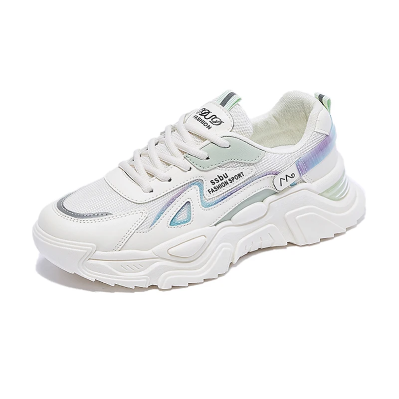 Ladies wholesale PU upper walking style  customize shoe for Summer Trend Light  OEM RB sole hot sell  low MOQ fashion sneaker