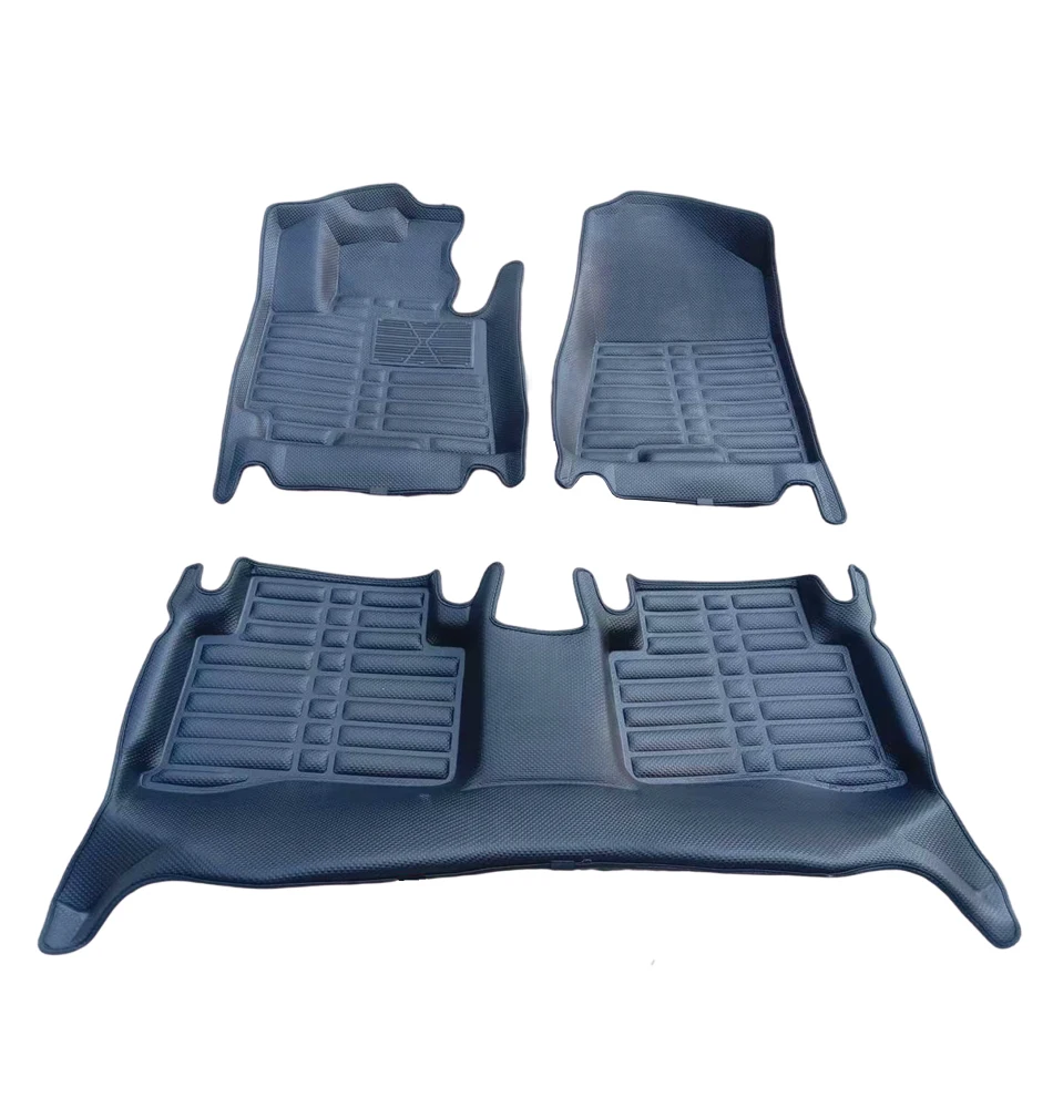 Wholesale full set of car mats, waterproof non-skid diamond leather deep dish matting.