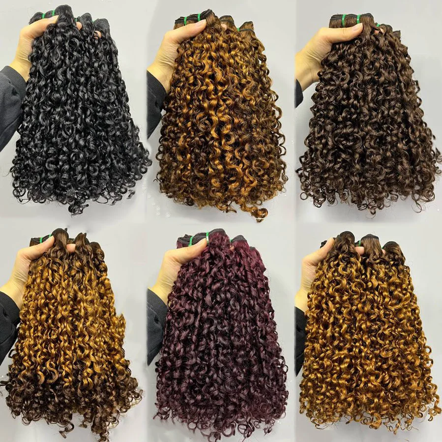 Wholesale Raw Fumi Vietnamese Burmese Hair 100% Human Hair Wave Bundles Curly Bundles Human Hair Ginger Brown Color 10~30 Inch