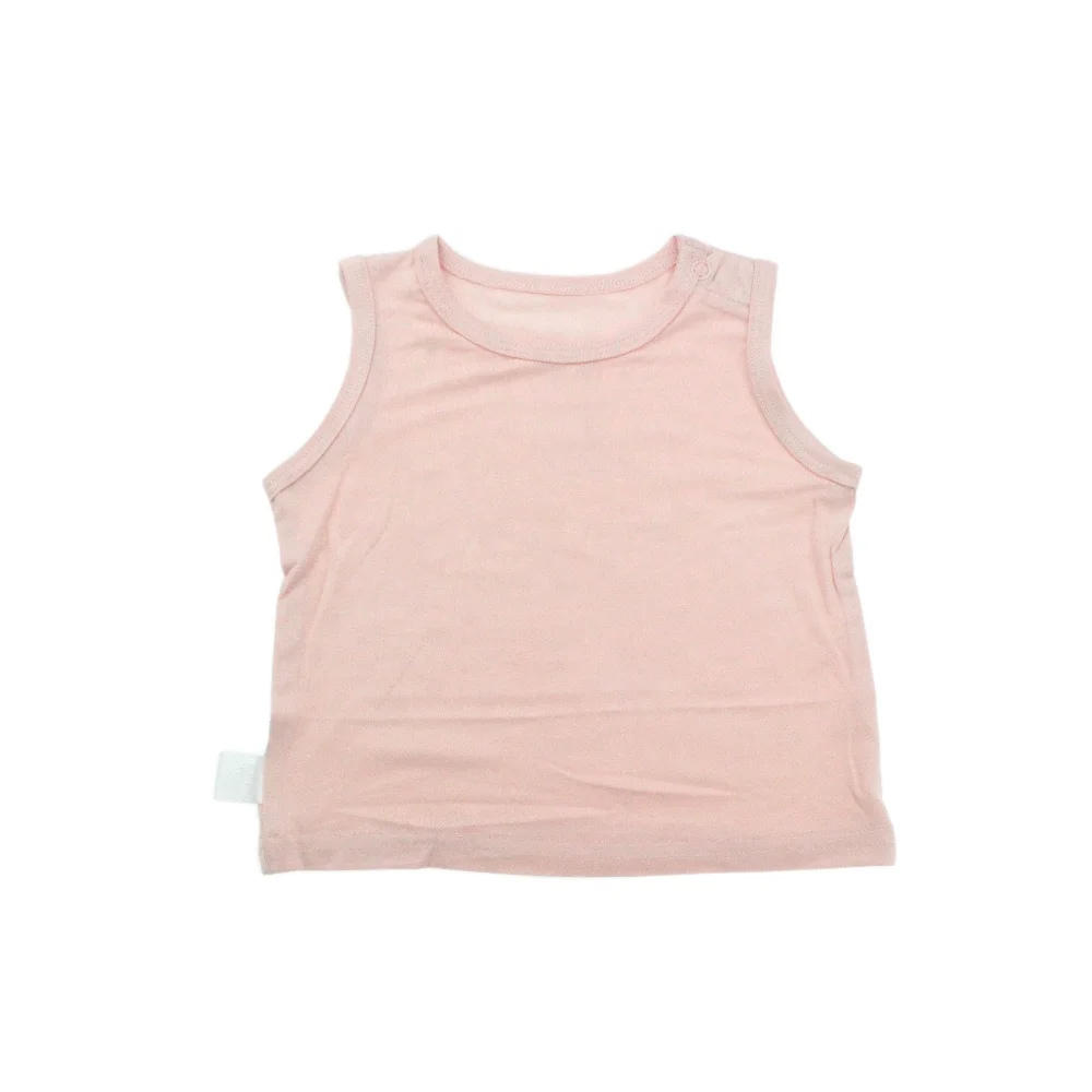 
Factory custom Wholesale custom side snap adjustable plain color tank tops kids bamboo baby tank tops 