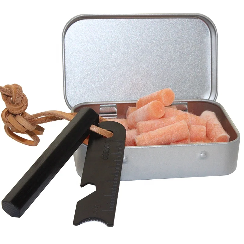 Bushcraft Outdoor Waxed Fire Plugs Fire Starting Tinder Hexa Flint Steel Ferro Rod for Survival Campfire