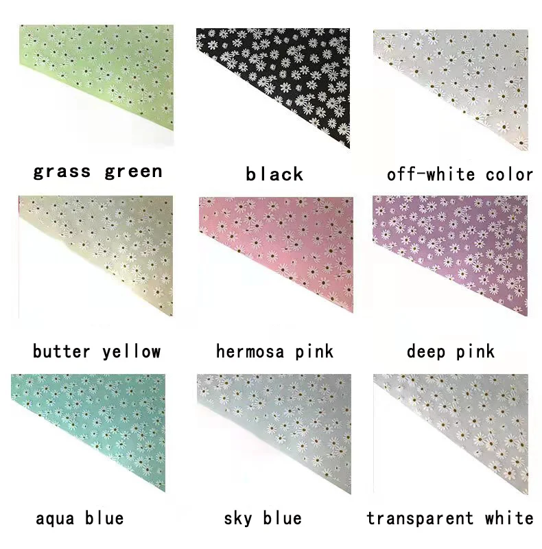Jelly Daisy Pattern Printed Frosted Polyurethane Soft Film TPU Film Leather Sheets for Stationery Pouch Case