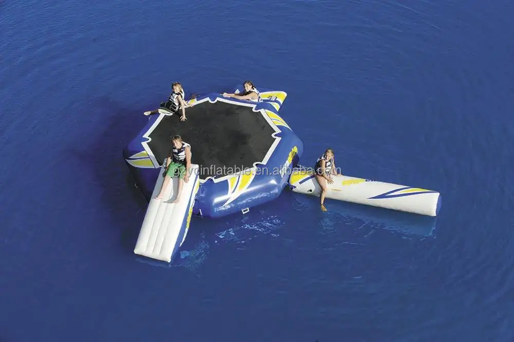Water inflatable trampoline float