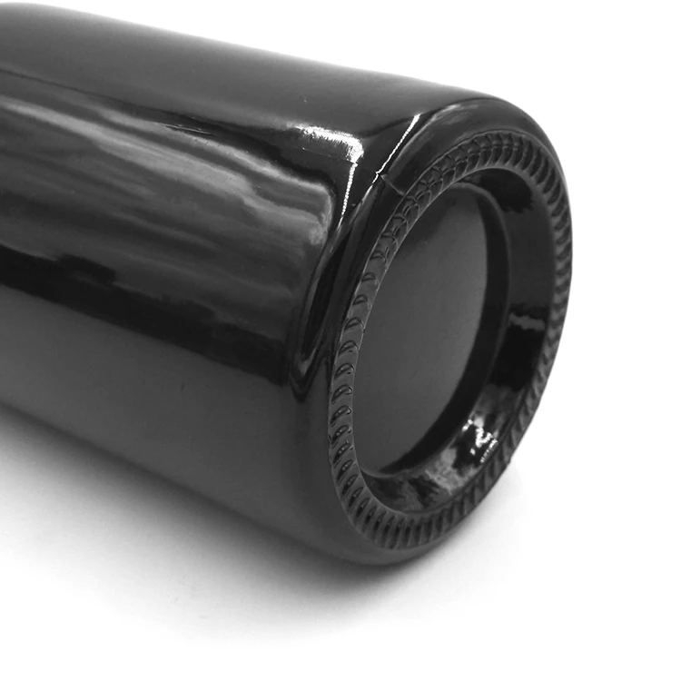 Round Shape Fancy Personalized Vodka Bottle Glass Cheap Price Black 750ml Bottles