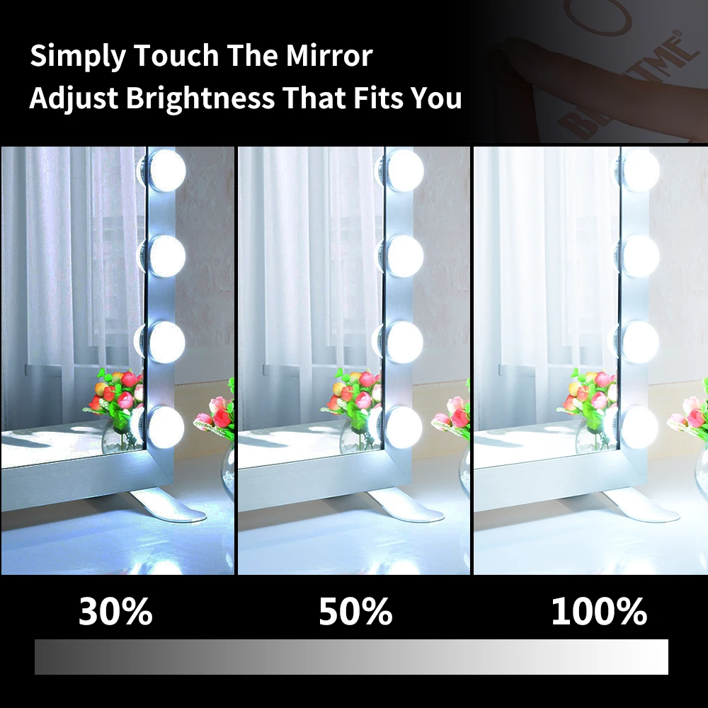 Gift for woman Espejos led maquillaje Lighting Mirror Makeup Studio Beauty Care LED Hollywood Super Star Vanity Mirror