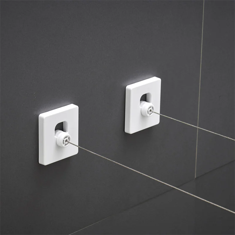 Factory Customized Wall Mounted Drying Rack Clothesline Indoor Laundry Retractable ABS Plastic Washing Line Clothes