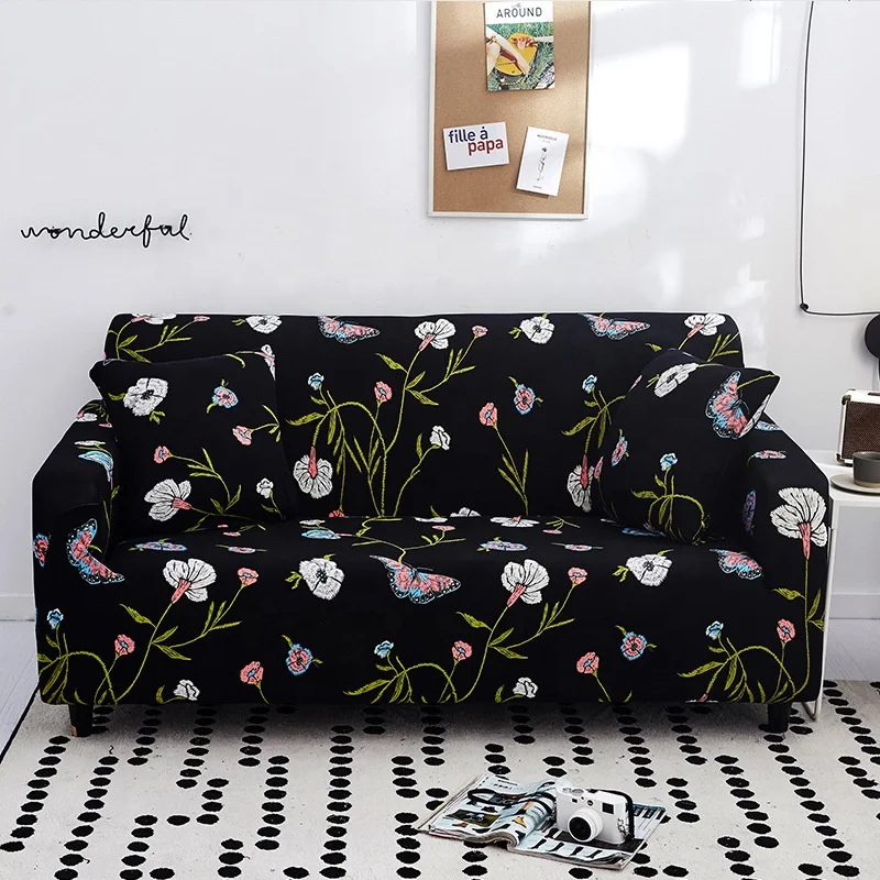 
Home Decoration Universal Size 1/2/3/4 Seater Printing flower Stretch Sofa Cover 