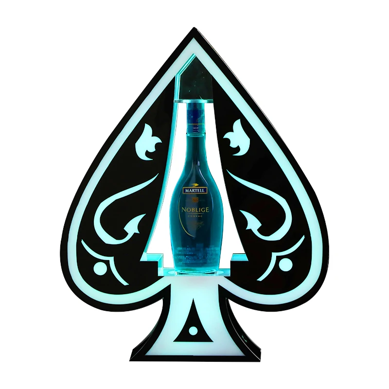 Led Bottle Glorifier Display liquor Bottle Customized Logo Led Bottle box Acrylic Bar Vip Serving Single Champagne Presenter