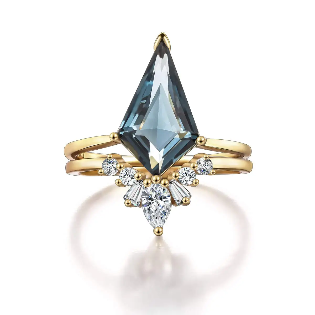 Trendy Fine Ring Jewelry Women Fashion Jewelry Blue Green pink Zircon Stone Elegant Ring Crystal Wedding Ring Set for Women
