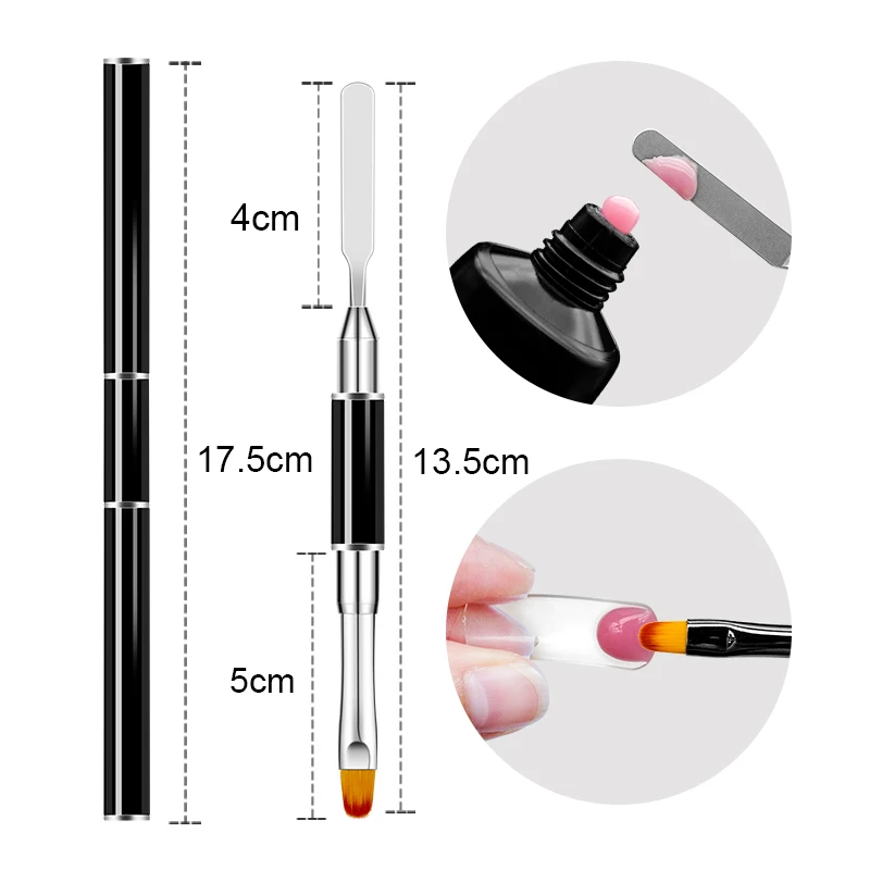 Professional Multifunction Double-headed Nail Art Palette Pen Extension Gel Palette Embossed Nail polish Phototherapy Pen
