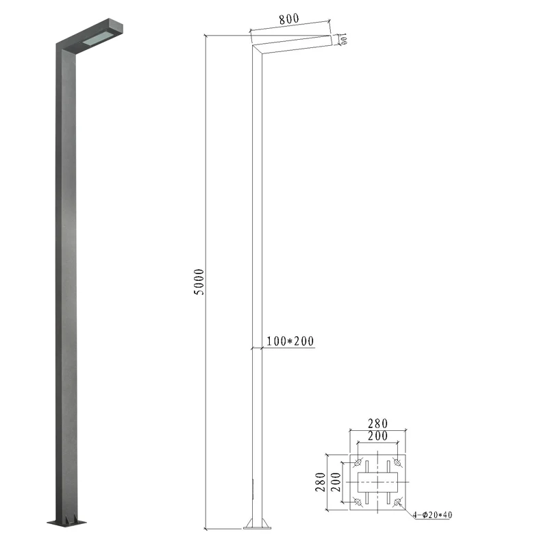 Roadway LED Dali dimming Aluminum Pole Steel Street Garden High Mast Parking Light Pole  DHB-1040