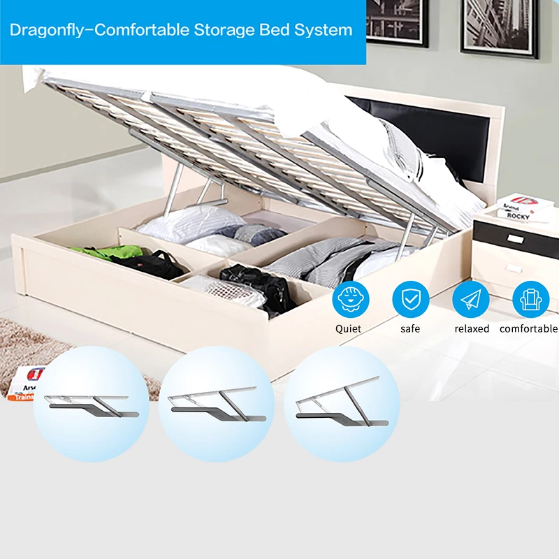 High quality steel black household storage bed hardware kit spring mechanism hardware