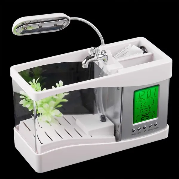 Amaz Hot Sale Desktop usb mini fish tank aquarium with running water 11