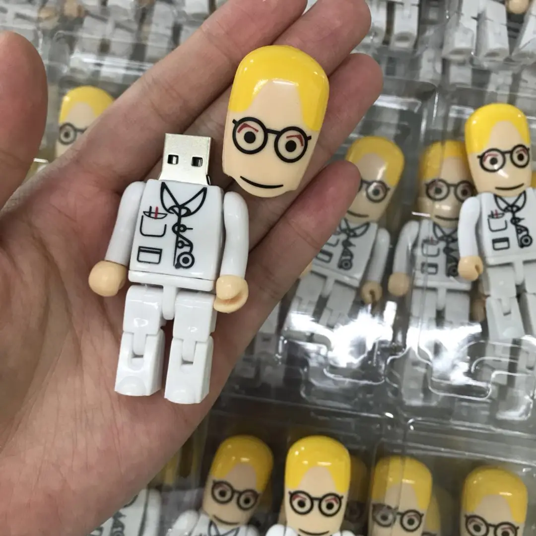 Medicine Gift 2.0 Interface Customized Logo Printing Doctor Shape Usb Thumb Drives For Promotion