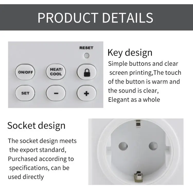 
Universal Temperature Control Switch Floor Heating Automatic Thermostat Socket Smart Temperature Controller Switch 