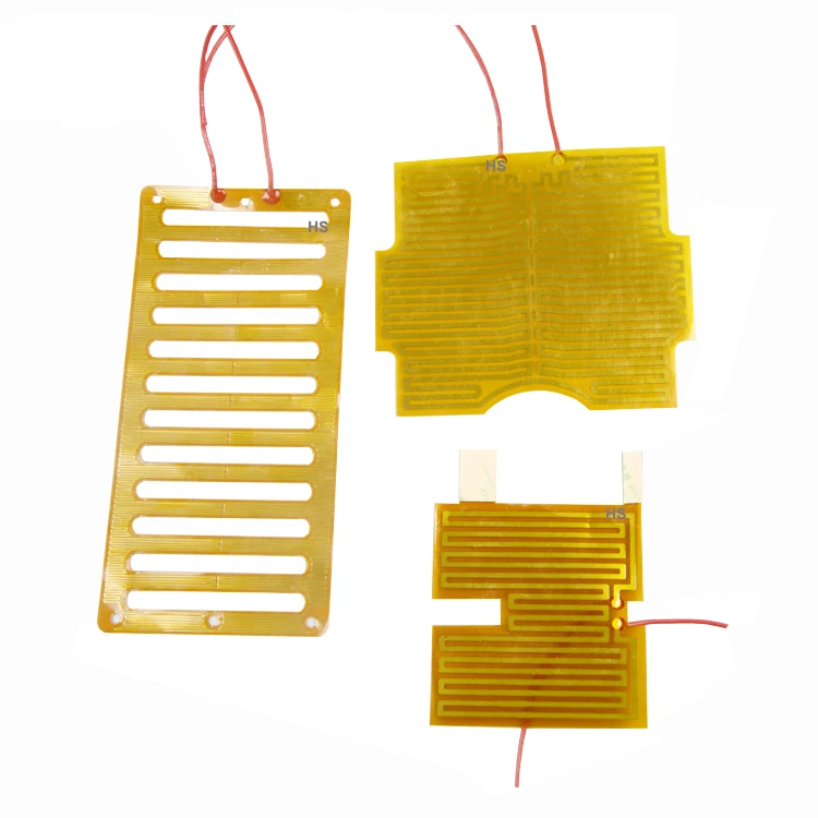 5V 6V 12V 24V Custom Shape Flexible Heating Element Polyimide Film Heater Etched Foil