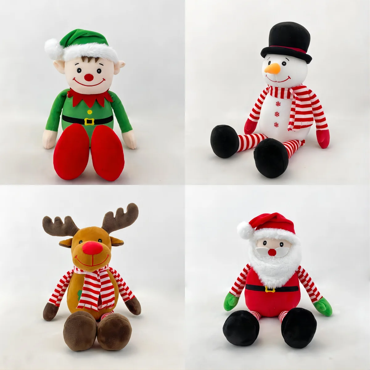 Wholesale customization stuffed teddy bear animal dog deer reindeer soft plush toy Christmas doll toy supplier for kids gift