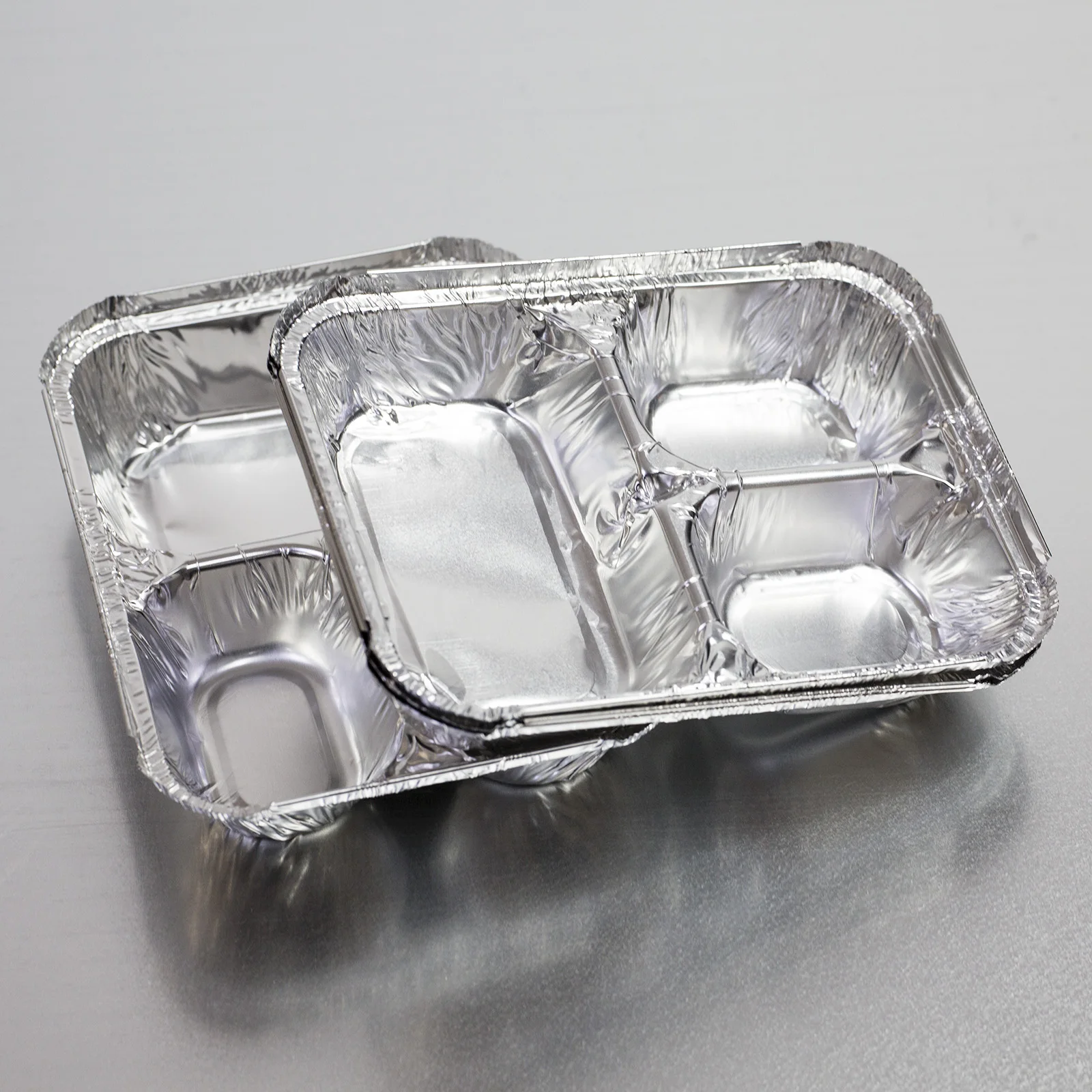 Disposable Aluminium Foil Baking Trays With Lids/2 Compartment Pan