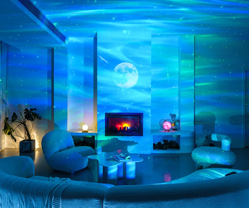 New 5 in 1 kids bedroom night light aurora star  projector table lamps sky 3ds switch atmosphere with 8 white noises