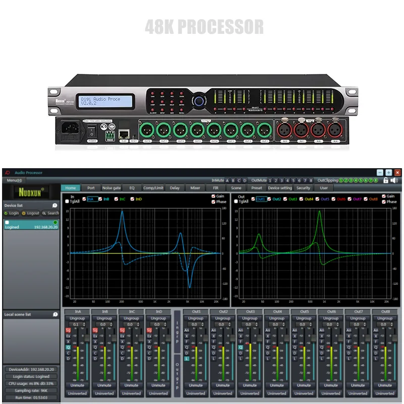 48khz all pass filter for ca power amplifier dsp processor dbx driverack pa2 sound equipment