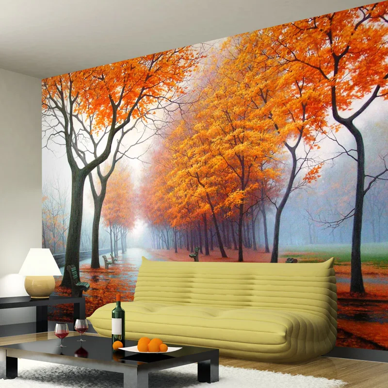 Customized Photo Wallpaper 3D Autumn Maple Leaf Natural Scene Wall Paper Roll Living Room Bedroom Home Decor Mural Wallpaper