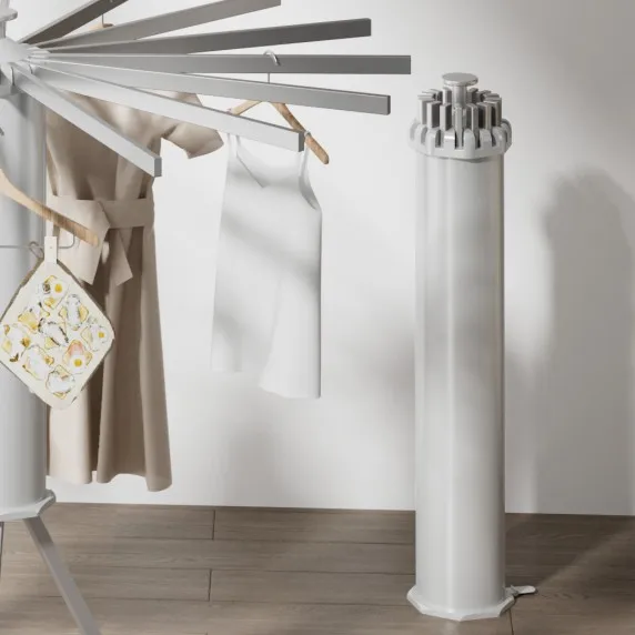 Elegant Multifunctional & Flexible Aluminum Rods Standing Clothes Rack Space-Saving Home Use Dryer Rack