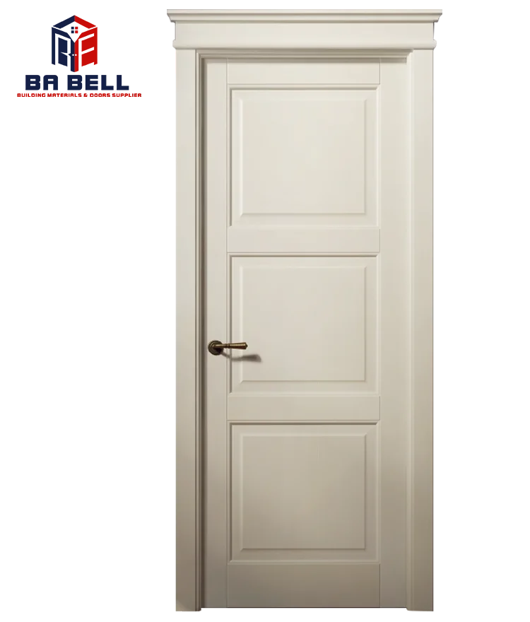 Роскошный дизайн внутренней двери с золотой металлической рамой полная отделка белая панель межкомнатные из массива дерева