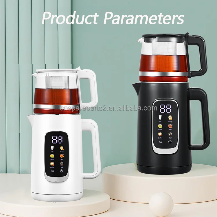Smart Home Appliances Middle East Market Turkish Tea Kettle Real Time Temperature Display 1.5l +1.0l Tea Maker Machine