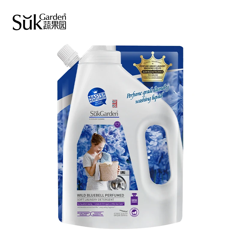 Sukgarden 500g Bule Wind Bell Perfume Lasting Fragrance Soft Liquid Laundry Detergent