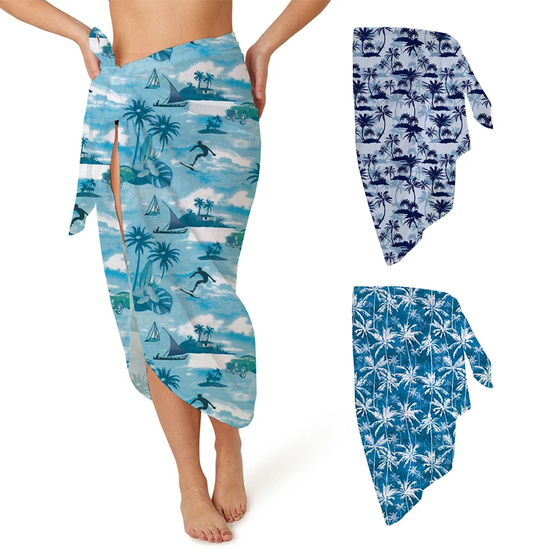 New Arrival Hawaiian Sarong Pareo Multi Color Wholesale Custom Printing Manufacturer Beachwear Cover Up Sarong