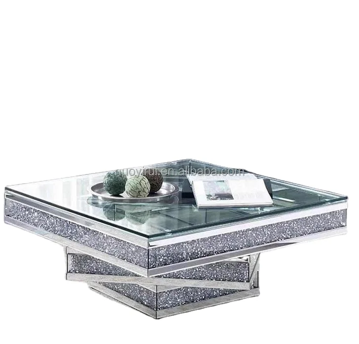 Square Clear Coffe Table Coffee Table Modern Coffee Centre Table Mesa Central De Sala Con Patas Silver