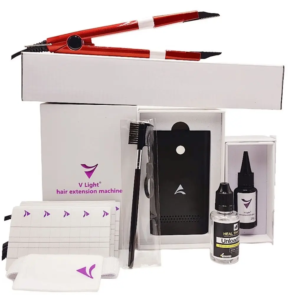 Прямая Продажа с завода V-образная лента для наращивания волос набор инструментов 100% человеческих